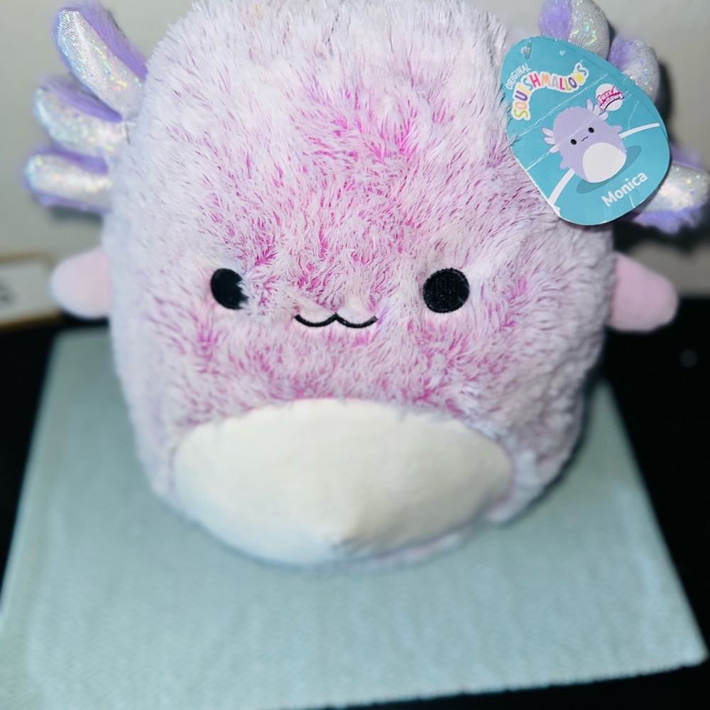 12" Monica the Axolotl Fuzzamallow Squishmallow NWT
